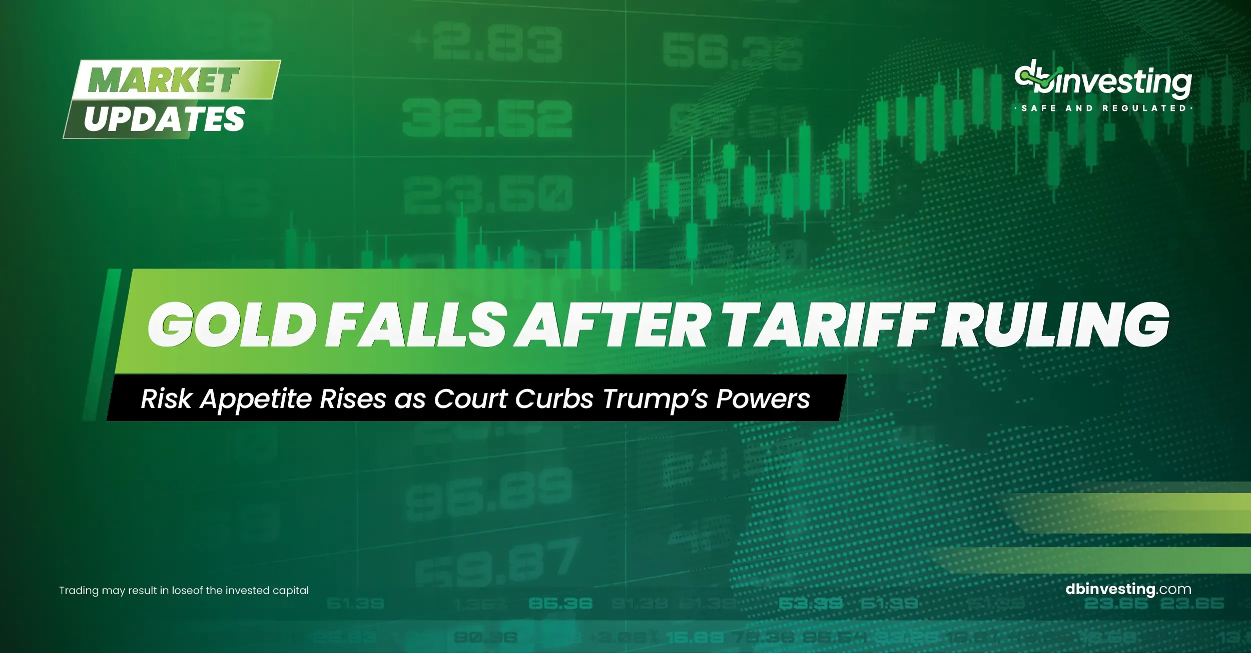 Ouro cai à medida que a decisão tarifária de Trump aumenta o apetite pelo risco e enfraquece os portos seguros