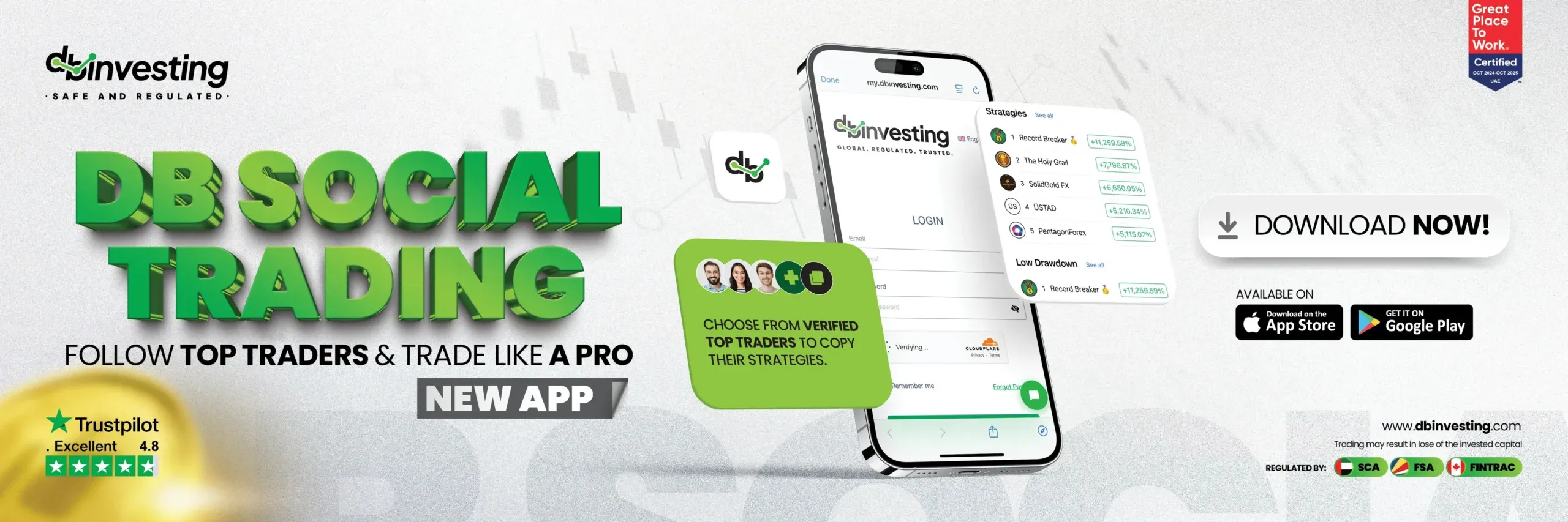 DB Investing - 受賞歴のあるブローカー、FSA、FSC およびSCA規制